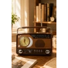 Yuegan YG-7030BTS Güneş Enerjili Solar Nostaljik Radyo El Fenerli, USB/TF Kart Girişli Hoparlör ve Saatli Radyo
