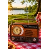 Yuegan YG-7030BTS Güneş Enerjili Solar Nostaljik Radyo El Fenerli, USB/TF Kart Girişli Hoparlör ve Saatli Radyo