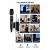 Glr Wn-07 Profesyonel 3 lü Kablosuz Mikrofon Sistemi UHF Yaka ve El Mikrofonlu