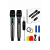 Jrl WN-08 Çift El Tipi Kablosuz UHF Mikrofon Seti - Şarj Edilebilir Karaoke Ve Sahne Mikrofonu