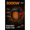 Auhma AT1H Yeşil 3000W PTC Elektrikli Isıtıcı Fan Termostatlı ve Güvenli Isıtma