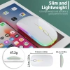 Blic Bwm6 Beyaz RGB Şarjlı Kablosuz 1600DPI Işıklı Kablosuz Sessiz Mouse