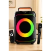 Blic BLS-80 30W Kablosuz Bluetooth Hoparlör  8 İnc LED Işıklı Karaoke  Parti Hoparlörü