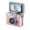 Cepaks Lk-027 Pembe Retro Mini Dijital Fotoğraf Makinesi HD Video, Katlanabilir Ekranlı 48 Mp Flaşlı