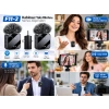 F11-2 Çiftli Kablosuz Yaka Mikrofonu Vlog Canlı Yayın Type-C Lightning 3.5mm Uyumlu Yaka Mikrofon Seti