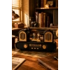 Golon RX-998 Siyah Nostaljik Şarjlı Radyo Bluetooth Hoparlör USB TF Kart FM/AM/SW 3 Bantlı