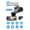 Harvox 4K Pro Araç İçi Kamera Seti  2 Kameralı (4K Ön + 1080P Arka), Wi-Fi, GPS Park Modu