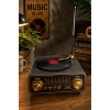 Meier MD-1320BT Siyah Nostaljik Görünümlü Bluetooth Hoparlör ve 3 Bantlı Şarjlı Radyo