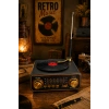 Meier MD-1320BT Siyah Nostaljik Görünümlü Bluetooth Hoparlör ve 3 Bantlı Şarjlı Radyo