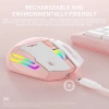 Blic Bwm1 Pembe RGB Şarjlı Kablosuz 1600DPI Işıklı Kablosuz Mouse