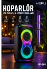 Hepu HP-S60 6000W Işıklı Karaoke Hoparlörü - Kablosuz Mikrofon Setli Parti Hoparlörü