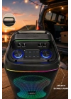 Hepu HP-S60 6000W Işıklı Karaoke Hoparlörü - Kablosuz Mikrofon Setli Parti Hoparlörü