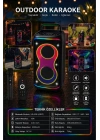 Hepu HP-S60 6000W Işıklı Karaoke Hoparlörü - Kablosuz Mikrofon Setli Parti Hoparlörü