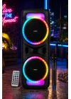 Hepu HP-118 8 İnç Bluetooth Partybox Hoparlör - 15W Işıklı, Mikrofonlu Ses Sistemi