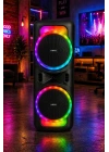 Hepu HP-118 8 İnç Bluetooth Partybox Hoparlör - 15W Işıklı, Mikrofonlu Ses Sistemi