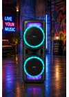 Hepu HP-118 8 İnç Bluetooth Partybox Hoparlör - 15W Işıklı, Mikrofonlu Ses Sistemi