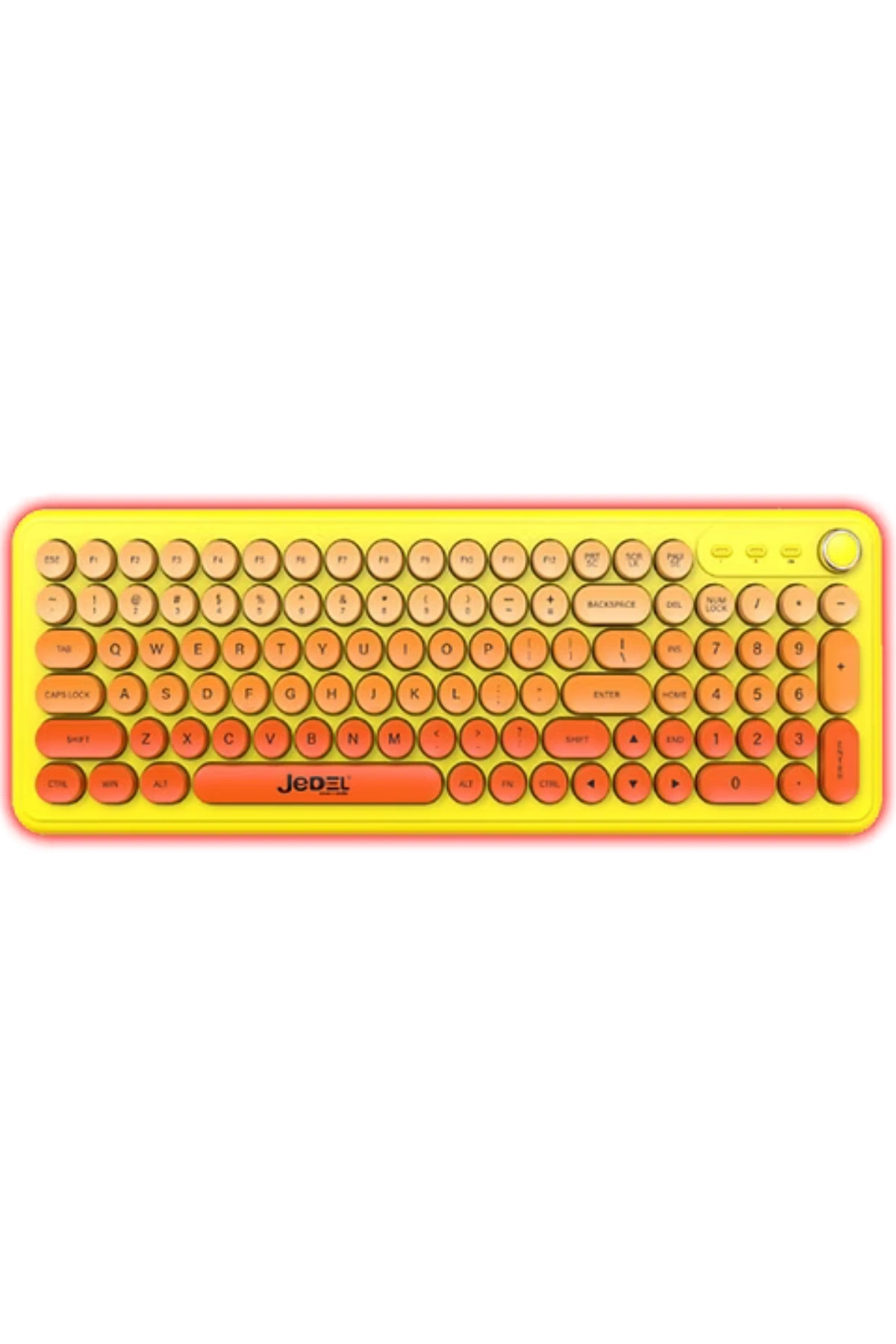 Jedel WKB104 Kablosuz Bluetooth + 2.4Ghz Çift Modlu Klavye - Retro Daktilo Tasarımlı