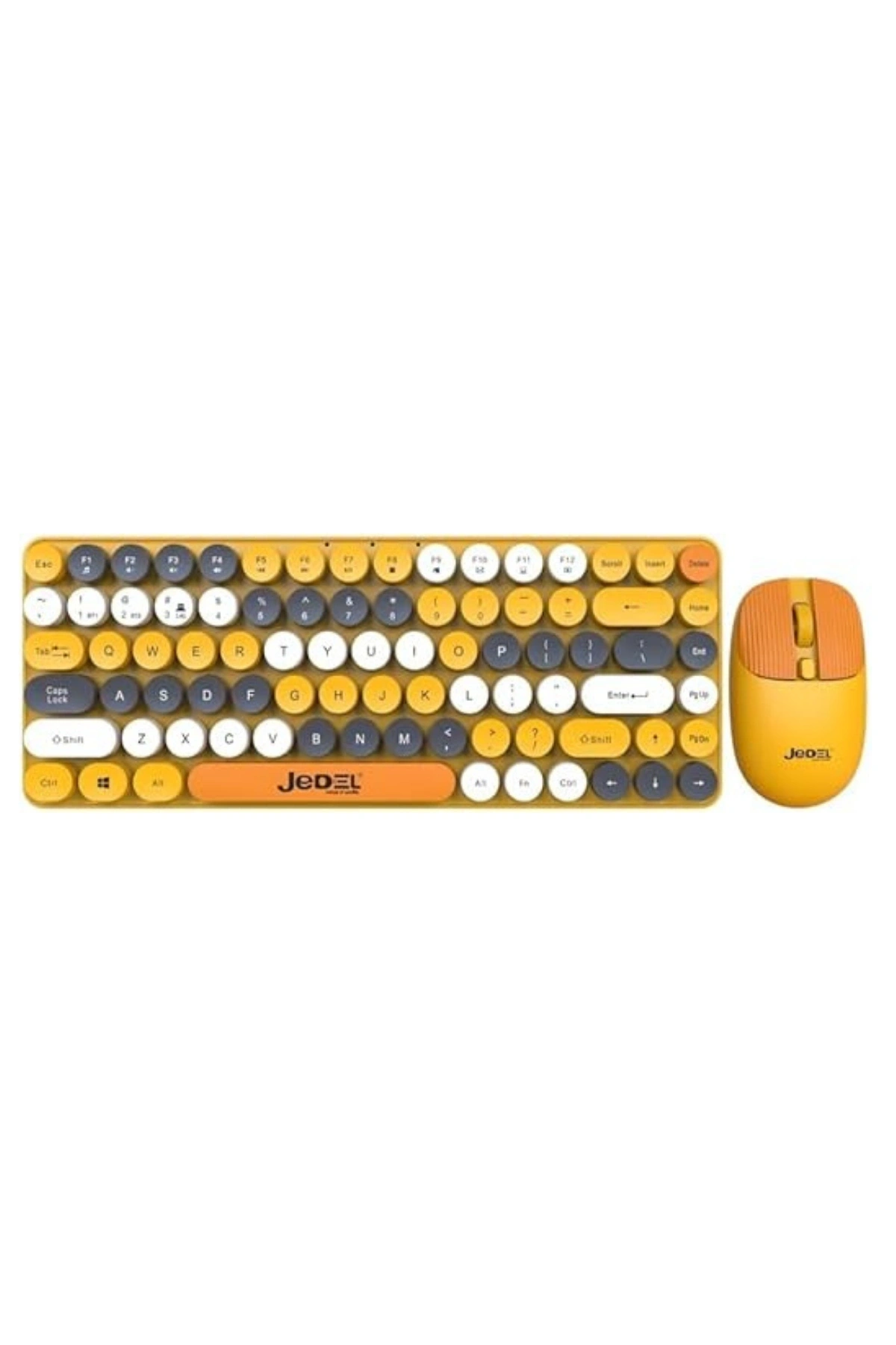 Jedel WS682B Retro Tasarım Kablosuz Klavye Mouse Seti - Bluetooth + 2.4Ghz Çift Modlu