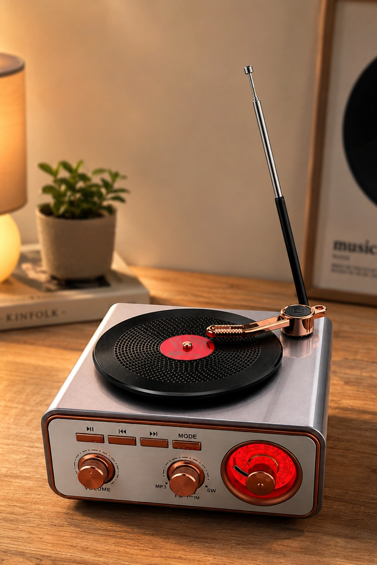 Meier MD-1217BT Gri Nostaljik Görünümlü Bluetooth Hoparlör ve 3 Bantlı Şarjlı Radyo