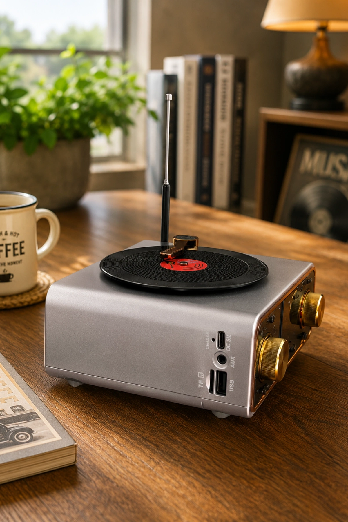 Meier MD-1320BT Gri Nostaljik Görünümlü Bluetooth Hoparlör ve 3 Bantlı Şarjlı Radyo