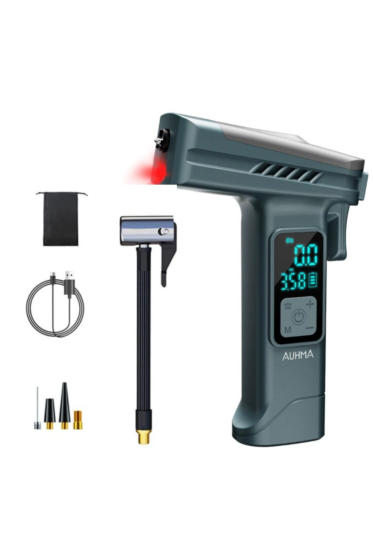 Auhma A7733 Taşınabilir Kompresörlü Hava Pompası 4000mAh|150 PSI | Dijital LCD Ekranlı