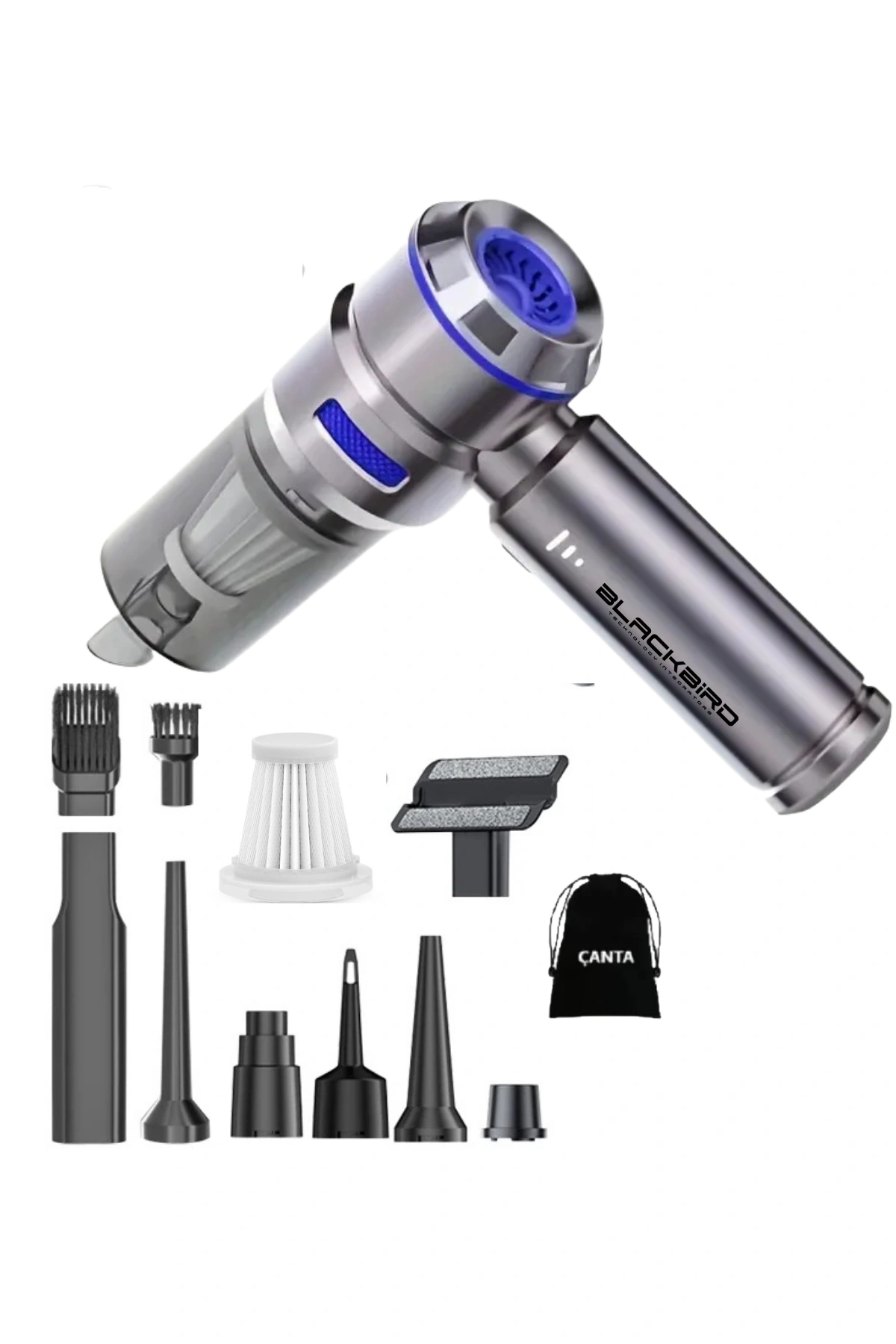 Blackbird MK-5803 16000PA Kablosuz Araç Süpürgesi | 3 Kademeli Güç | Şarjlı El Süpürgesi