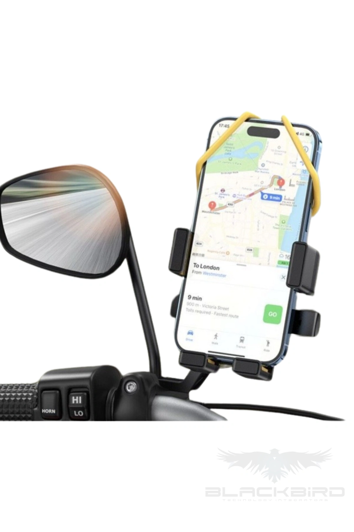 Blic BTS15 Motosiklet Telefon Tutucu Ayna Bağlantılı  360 Derece Dönen