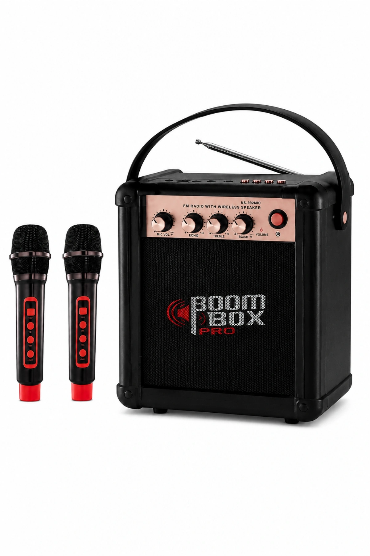 NSS NS-992MIC Boombox Pro Kablosuz Karaoke Hoparlör FM Radyo 2 Adet Mikrofon