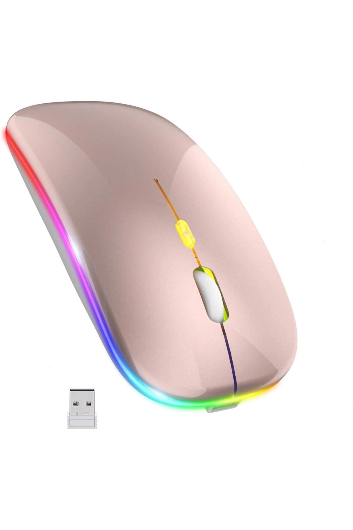Blic Bwm6 Rose Gold RGB Şarjlı Kablosuz 1600DPI Işıklı Kablosuz Sessiz Mouse