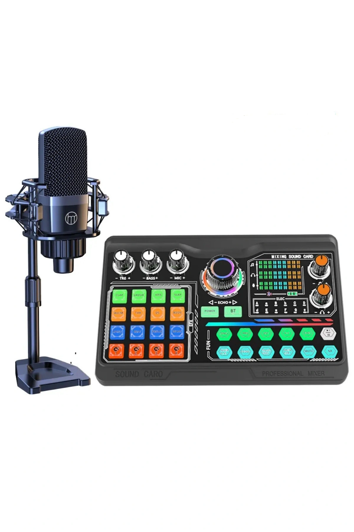 ZealSound P300 DJ Mixer Ses Kartı Seti - XLR Mikrofonlu Profesyonel Yayın ve Kayıt Seti