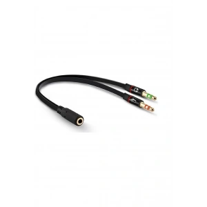 Kulaklık Mikrofon Ayırıcı Kablo 2x3.5 mm Stereo Kablo Pl-8815