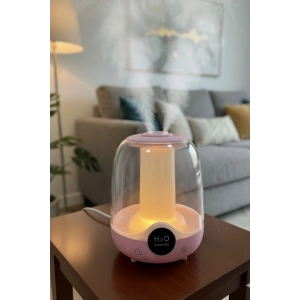 Glr K07 Pembe Çift Spreyli Ultrasonik Sessiz Hava Nemlendirici ve Gece Lambası |  2.5L Kapasite