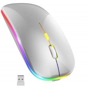 Blic Bwm6 Gri RGB Şarjlı Kablosuz 1600DPI Işıklı Kablosuz Sessiz Mouse
