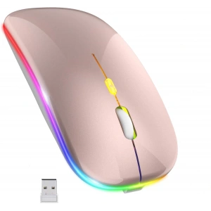 Blic Bwm6 Rose Gold RGB Şarjlı Kablosuz 1600DPI Işıklı Kablosuz Sessiz Mouse