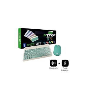 Steep Solid Magic Yeşil Şarjlı Bluetooth Klavye Mouse Set