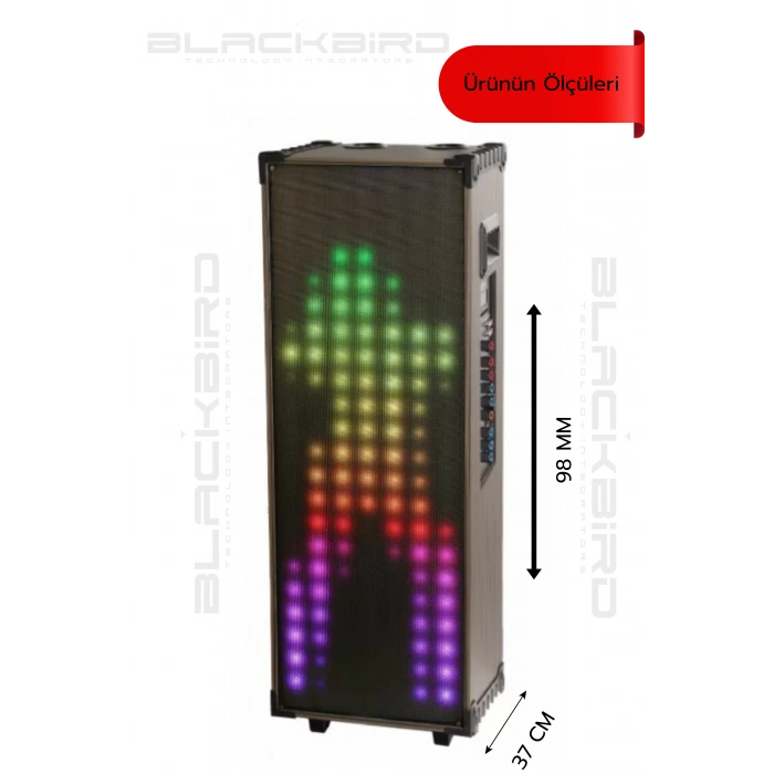 Hepu Hp-933 100W 2 Bluetooth Mikrofonlu Büyük Boy Parti Hoparlörü