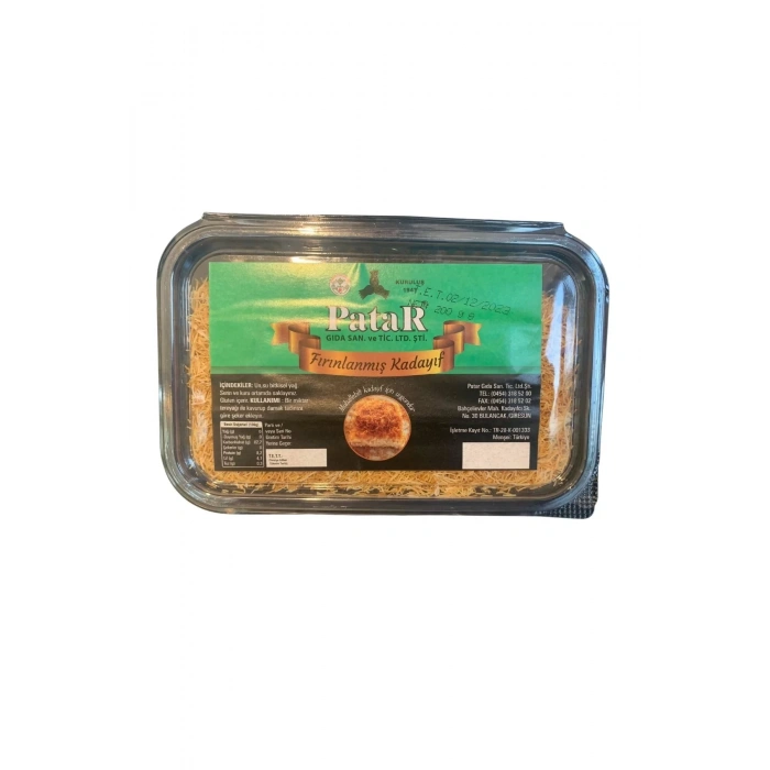 Patar Fırınlanmış Muhallebilik Kadayıf 200 Gr