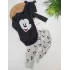 Mickey Mause Zıbınlı Şapkalı Ayaklı Pijama 2li Bebek Takım