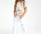 Jack Lıons Beyaz Unisex Çocuk Yırtık Kot Pantolon