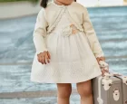 Mayoral Ekru Kız Bebek Gipür Detaylı Elbise
