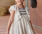 Mayoral Krem Kız Çocuk Nakışlı Elbise