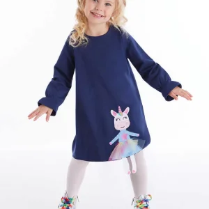 Deno Kids Lacivert Kız Çocuk Elbise