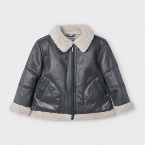Mayoral Antrasit Kız Çocuk İçi Yünlü Simli Süvet Ceket