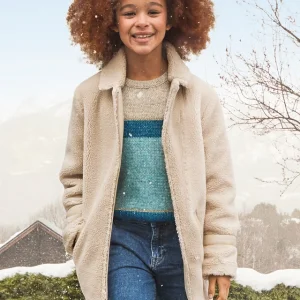 Mayoral Krem Kız Çocuk Uzun Polar Mont