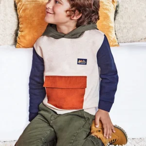 Mayoral Krem Lacivert Erkek Çocuk Kapüşonlu Sweat