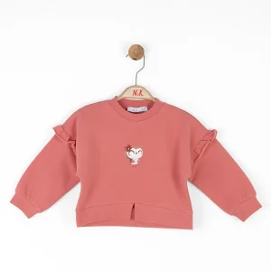 NK Kids Coral Kız Bebek Baykuş Sweat