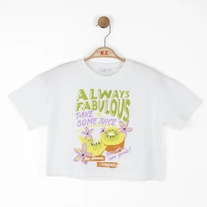 NK Kids Ekru Kız Çocuk Kıvı Crop