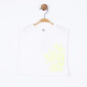 NK Kids Ekru Sarı Kız Bebek Motif Badi