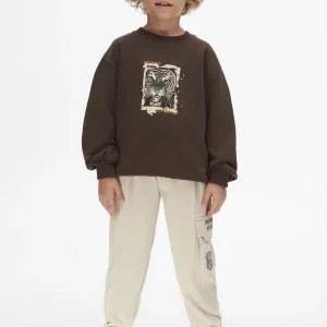 NK Kids Kahverengi Erkek Çocuk Tıger Sweat