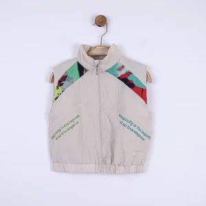 NK Kids Krem Kız Çocuk Mozaik Yelek